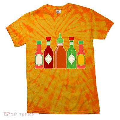 Hot Sauce Bottle Collection Tie-Dye T-Shirt