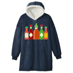 Hot Sauce Bottle Collection Hooded Wearable Blanket