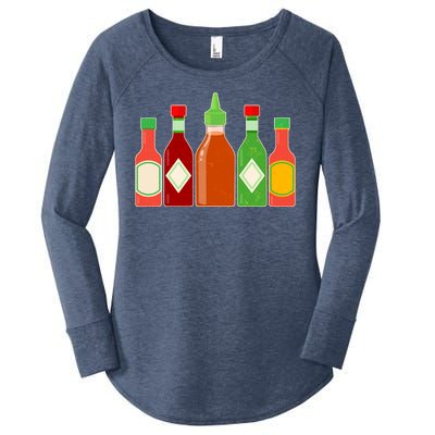 Hot Sauce Bottle Collection Women's Perfect Tri Tunic Long Sleeve Shirt