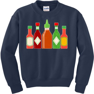 Hot Sauce Bottle Collection Kids Sweatshirt