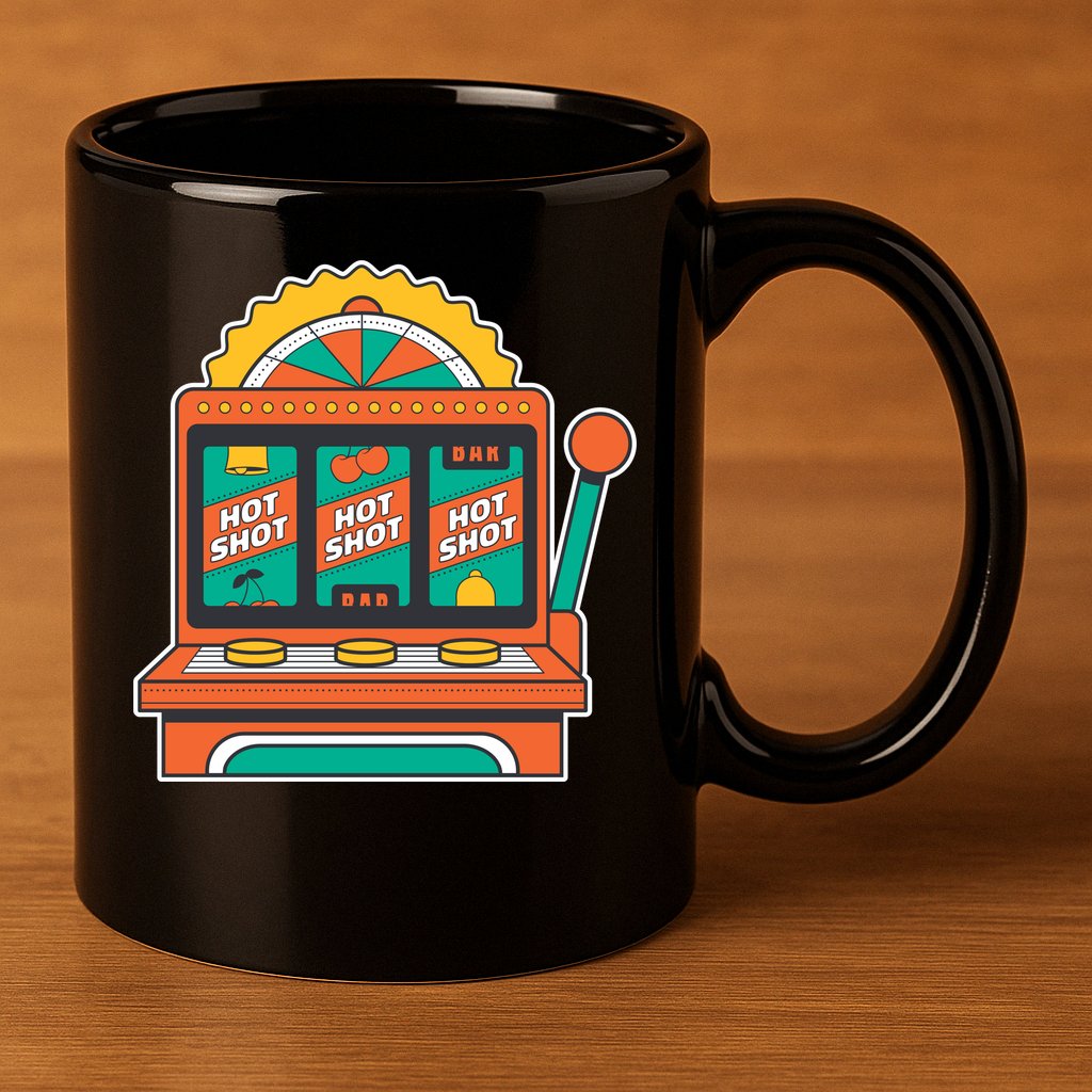 Hot Shot Slot Machine 11oz C Handle Ceramic Mug