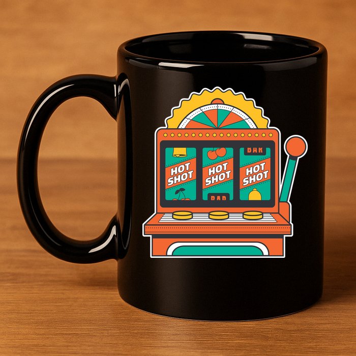 Hot Shot Slot Machine 11oz C Handle Ceramic Mug