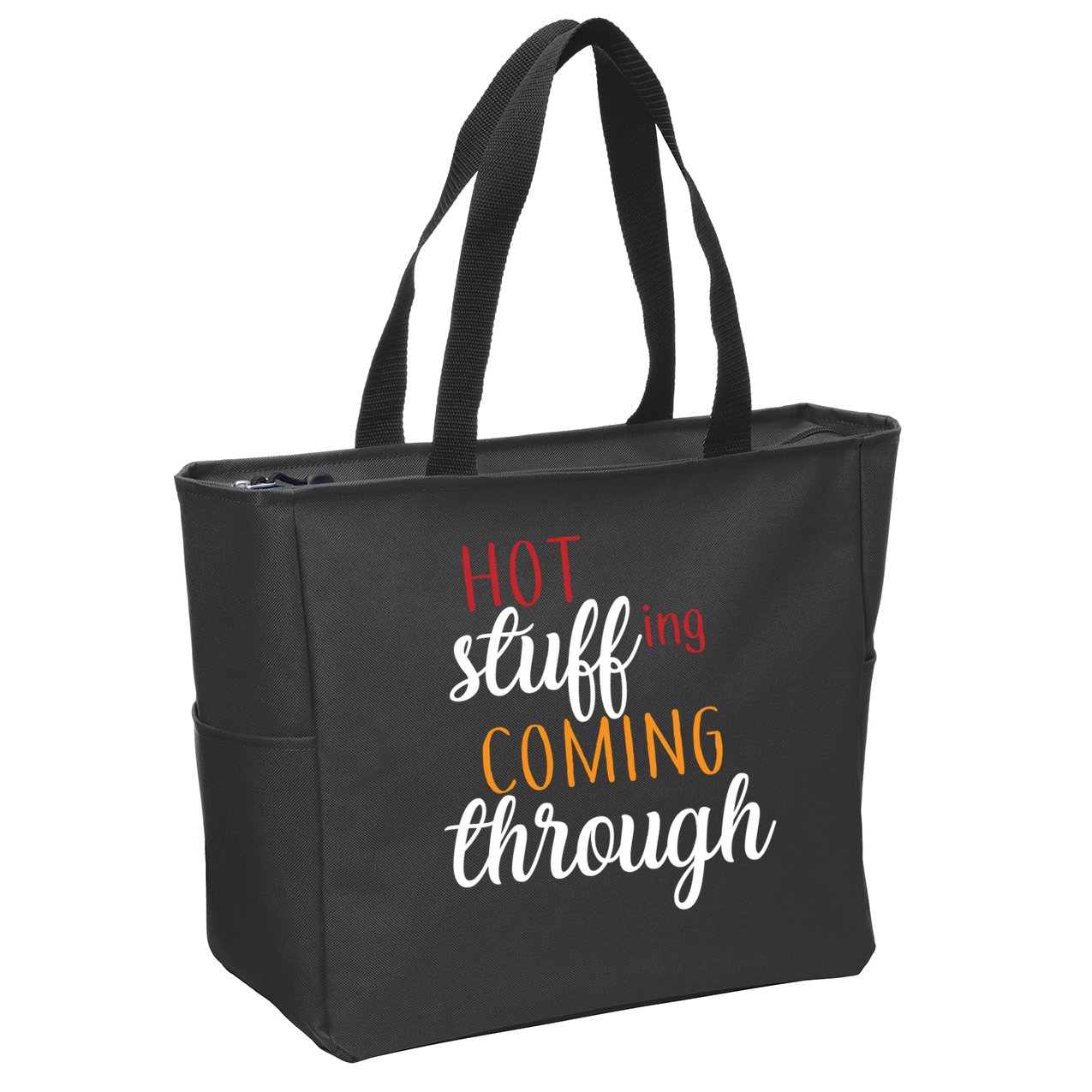 Hot Stuff Coming Through Thanksgiving Zip Tote Bag