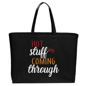 Hot Stuff Coming Through Thanksgiving Cotton Canvas Jumbo Tote