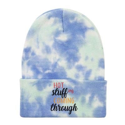 Hot Stuff Coming Through Thanksgiving Tie Dye 12in Knit Beanie