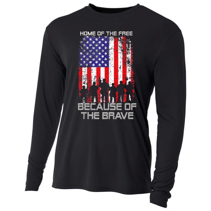 Home Of The Free Because Of The Brave Patriotic Veterans Cooling Performance Long Sleeve Crew