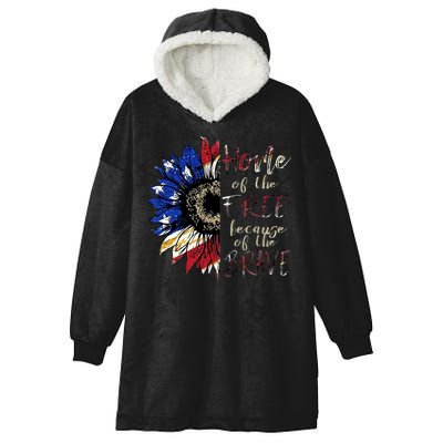 Home Of The Free Because Of The Brave Hooded Wearable Blanket