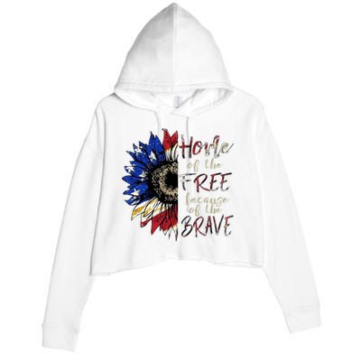 Home Of The Free Because Of The Brave Crop Fleece Hoodie