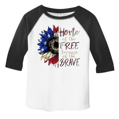 Home Of The Free Because Of The Brave Toddler Fine Jersey T-Shirt