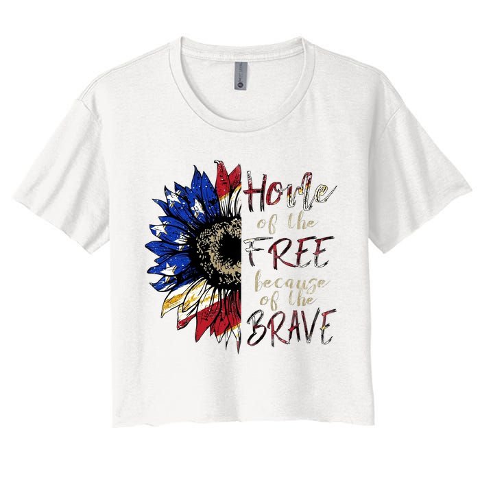 Home Of The Free Because Of The Brave Crop Top