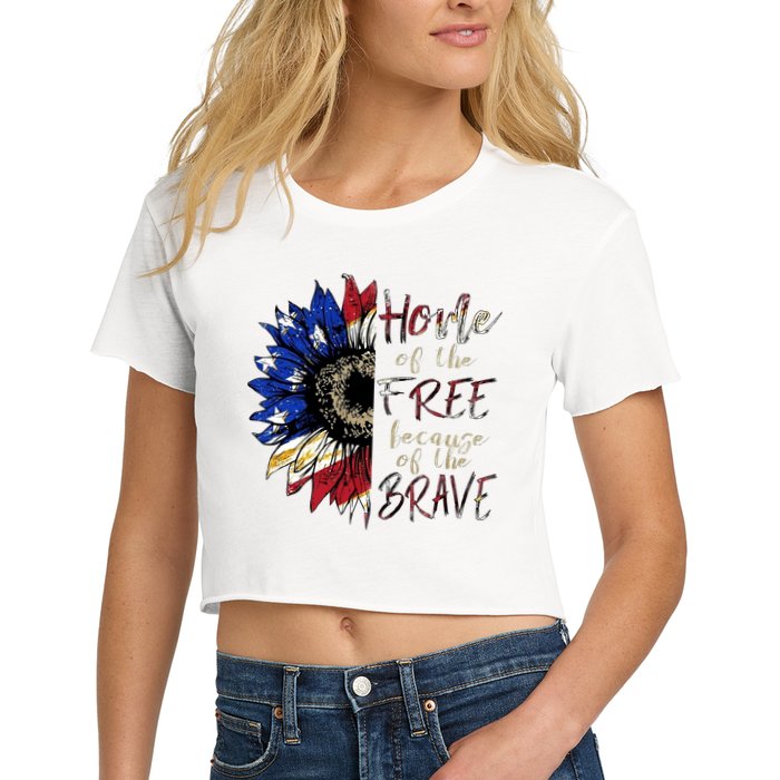 Home Of The Free Because Of The Brave Crop Top