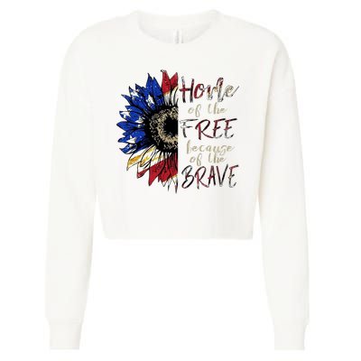 Home Of The Free Because Of The Brave Cropped Pullover Crew