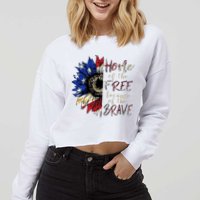 Home Of The Free Because Of The Brave Cropped Pullover Crew