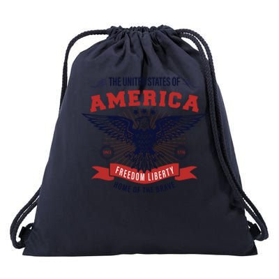 Home Of The Brave Drawstring Bag