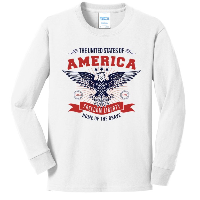 Home Of The Brave Kids Long Sleeve Shirt