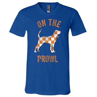 Hound On The Prowl Tennessee Dog TN Home State Volunteers V-Neck T-Shirt