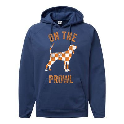 Hound On The Prowl Tennessee Dog TN Home State Volunteers Performance Fleece Hoodie