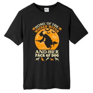 Home Of The Wicked Witch And Her Pack Of Dog Funny Halloween Tall Fusion ChromaSoft Performance T-Shirt