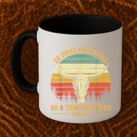 He Owns The Cattle On A Thousand Hills Bull Skull Christian Mug