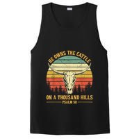 He Owns The Cattle On A Thousand Hills Bull Skull Christian PosiCharge Competitor Tank
