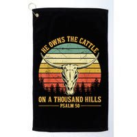 He Owns The Cattle On A Thousand Hills Bull Skull Christian Golf Towel