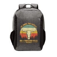 He Owns The Cattle On A Thousand Hills Bull Skull Christian Vector Backpack