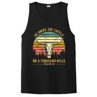 He Owns The Cattle On A Thousand Hills Bull Skull Christian PosiCharge Competitor Tank