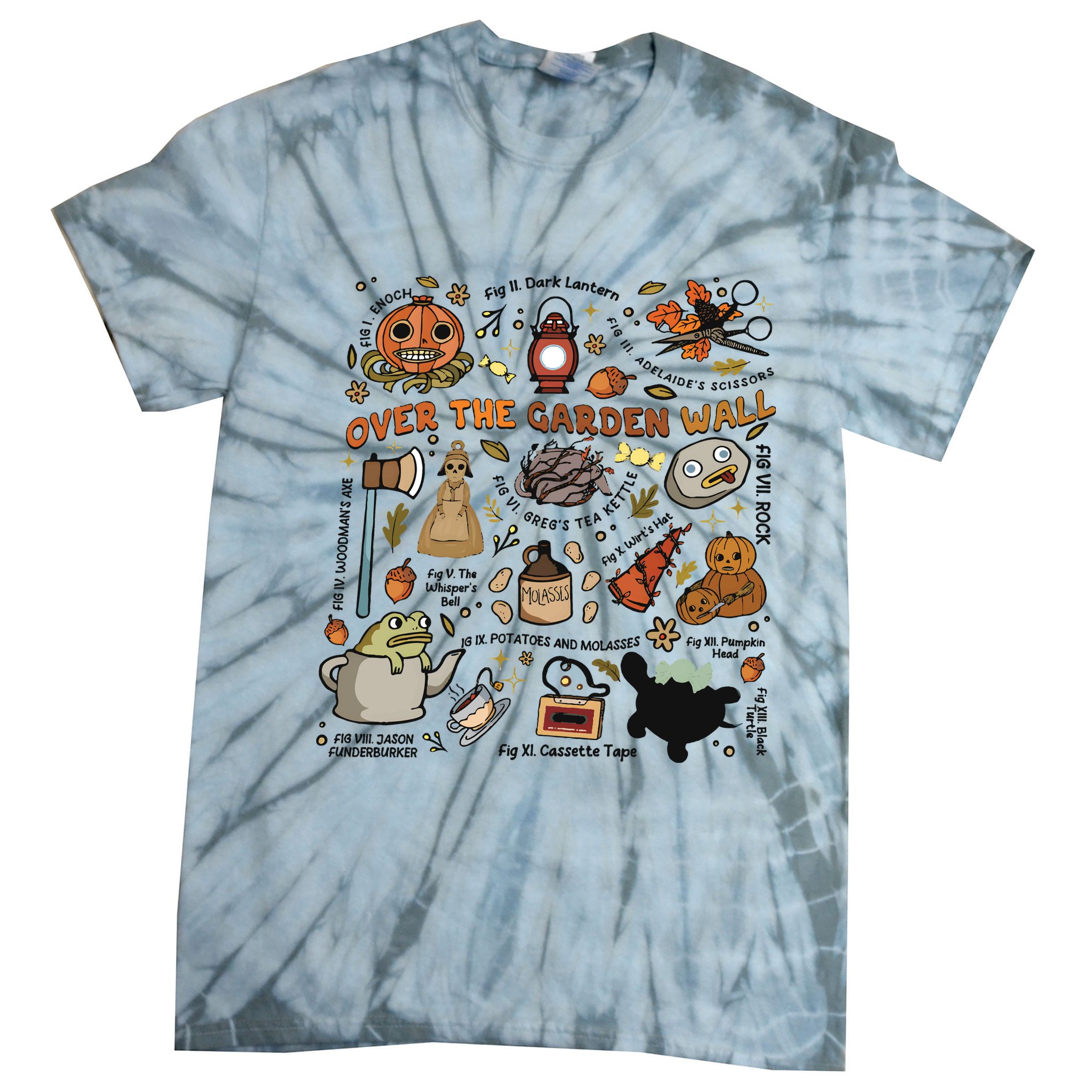 Halloween Over The Garden Wall Pumpkin Tie-Dye T-Shirt