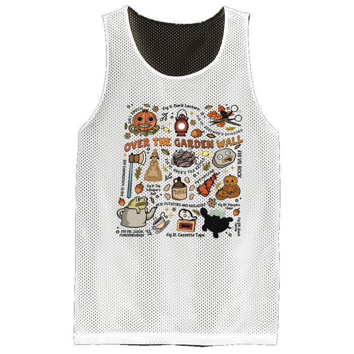 Halloween Over The Garden Wall Pumpkin Mesh Reversible Basketball Jersey Tank