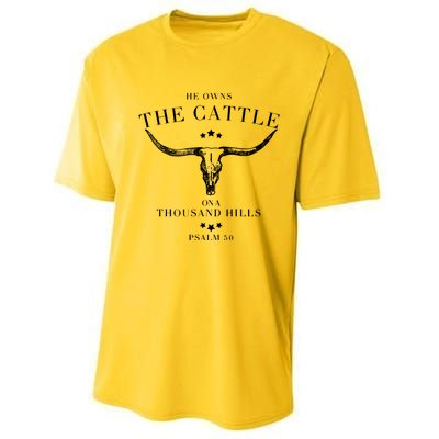 He Owns The Cattle On A Thousand Hills Performance Sprint T-Shirt