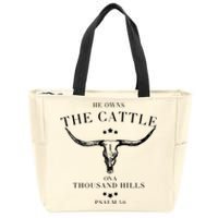 He Owns The Cattle On A Thousand Hills Zip Tote Bag