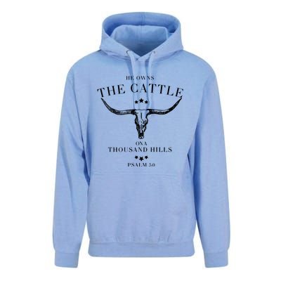 He Owns The Cattle On A Thousand Hills Unisex Surf Hoodie