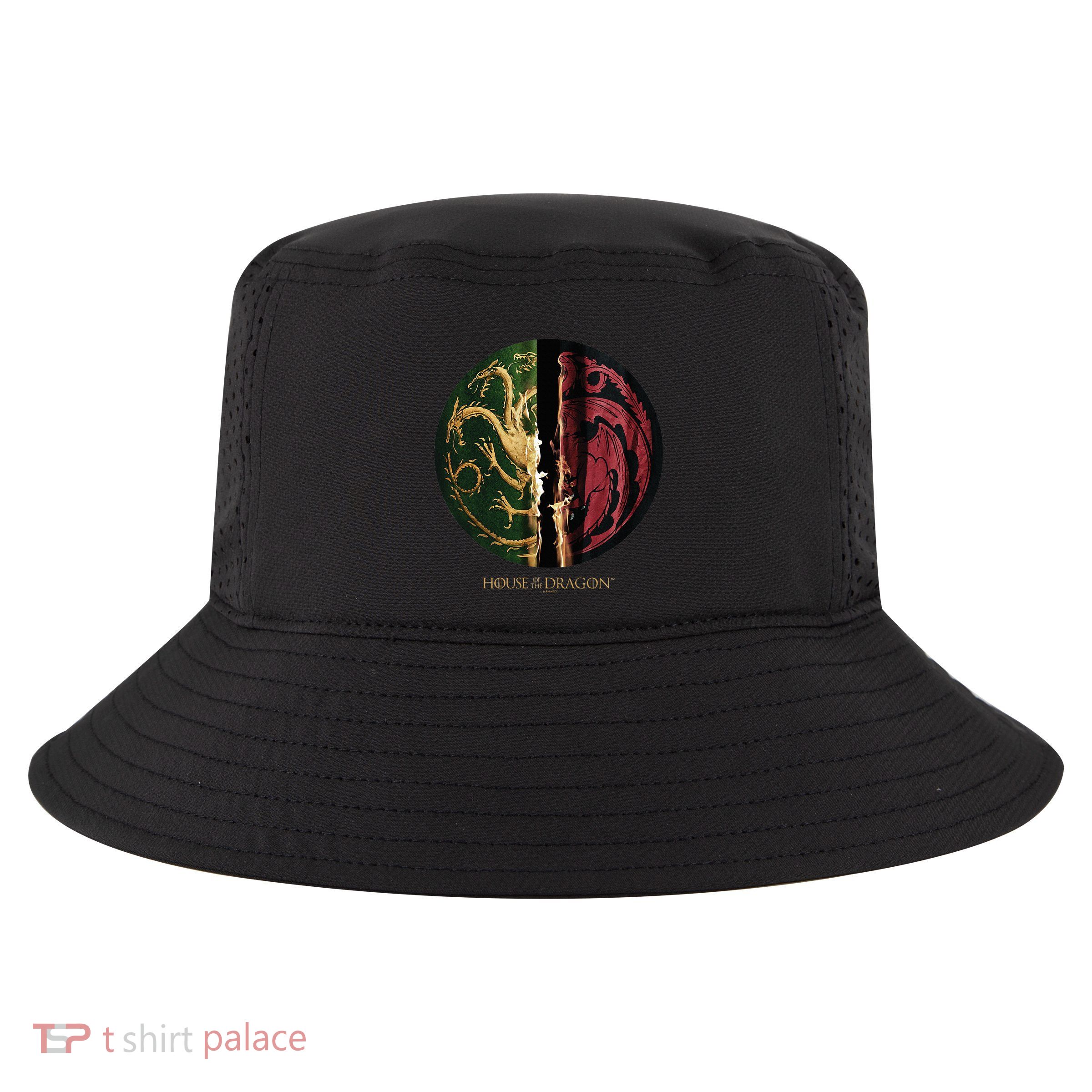 H.O.U.S.E Of The Dragon Green Vs Black H.O.U.S.E Targaryen Emblem Cool Comfort Performance Bucket Hat