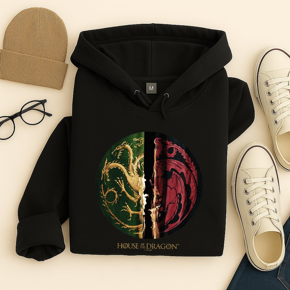 H.O.U.S.E Of The Dragon Green Vs Black H.O.U.S.E Targaryen Emblem Hoodie