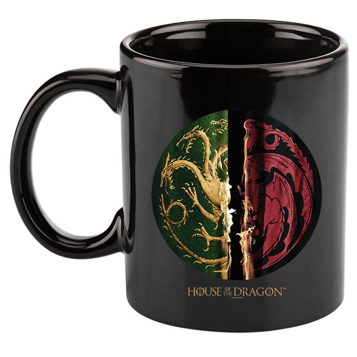 H.O.U.S.E Of The Dragon Green Vs Black H.O.U.S.E Targaryen Emblem 11oz C Handle Ceramic Mug