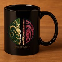 H.O.U.S.E Of The Dragon Green Vs Black H.O.U.S.E Targaryen Emblem 11oz C Handle Ceramic Mug