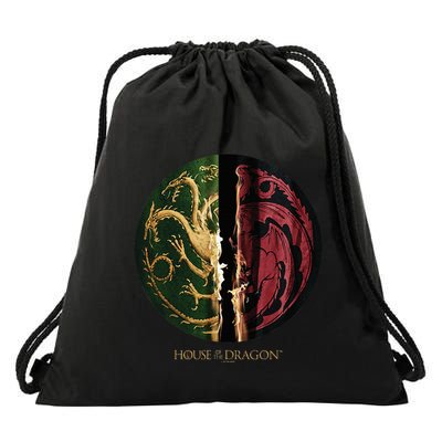 H.O.U.S.E Of The Dragon Green Vs Black H.O.U.S.E Targaryen Emblem Drawstring Bag