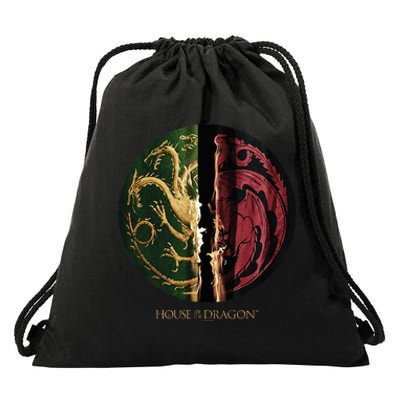 H.O.U.S.E Of The Dragon Green Vs Black H.O.U.S.E Targaryen Emblem Drawstring Bag