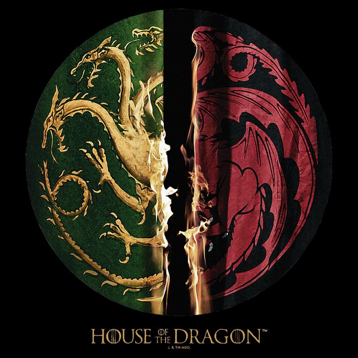 H.O.U.S.E Of The Dragon Green Vs Black H.O.U.S.E Targaryen Emblem Cooling Performance Long Sleeve Crew