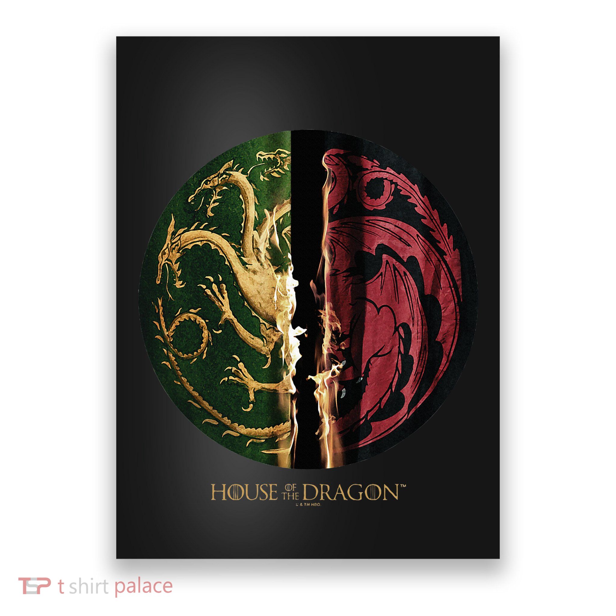 H.O.U.S.E Of The Dragon Green Vs Black H.O.U.S.E Targaryen Emblem Poster