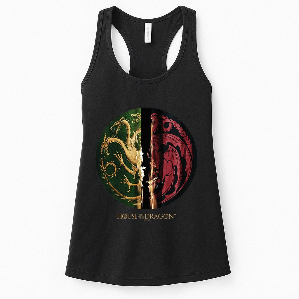 H.O.U.S.E Of The Dragon Green Vs Black H.O.U.S.E Targaryen Emblem Womens Tank Top
