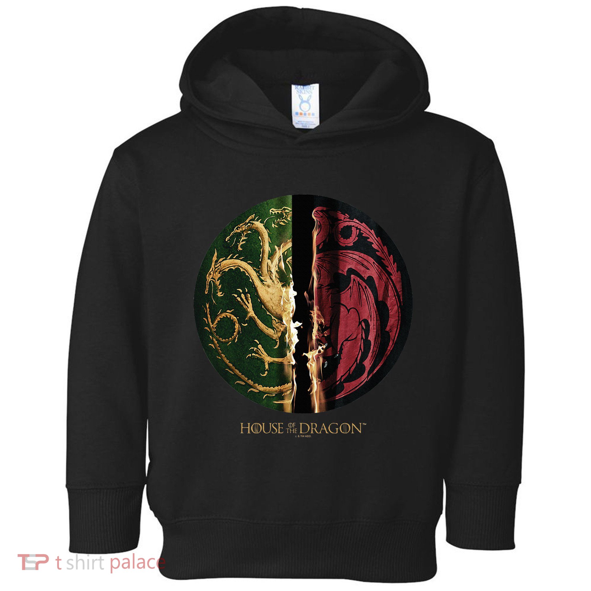 H.O.U.S.E Of The Dragon Green Vs Black H.O.U.S.E Targaryen Emblem Toddler Hoodie