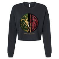 H.O.U.S.E Of The Dragon Green Vs Black H.O.U.S.E Targaryen Emblem Cropped Pullover Crew