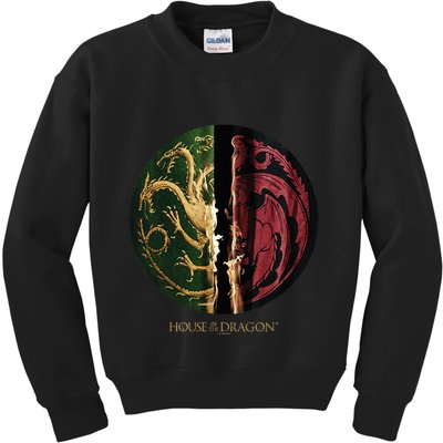 H.O.U.S.E Of The Dragon Green Vs Black H.O.U.S.E Targaryen Emblem Kids Sweatshirt