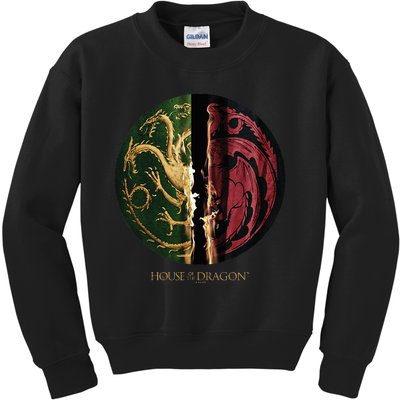 H.O.U.S.E Of The Dragon Green Vs Black H.O.U.S.E Targaryen Emblem Kids Sweatshirt