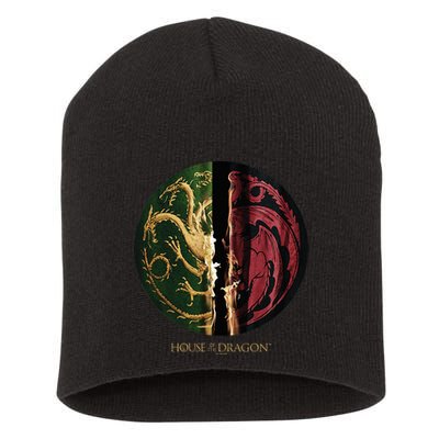 H.O.U.S.E Of The Dragon Green Vs Black H.O.U.S.E Targaryen Emblem Short Acrylic Beanie