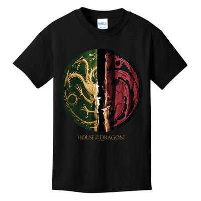 H.O.U.S.E Of The Dragon Green Vs Black H.O.U.S.E Targaryen Emblem Kids T-Shirt