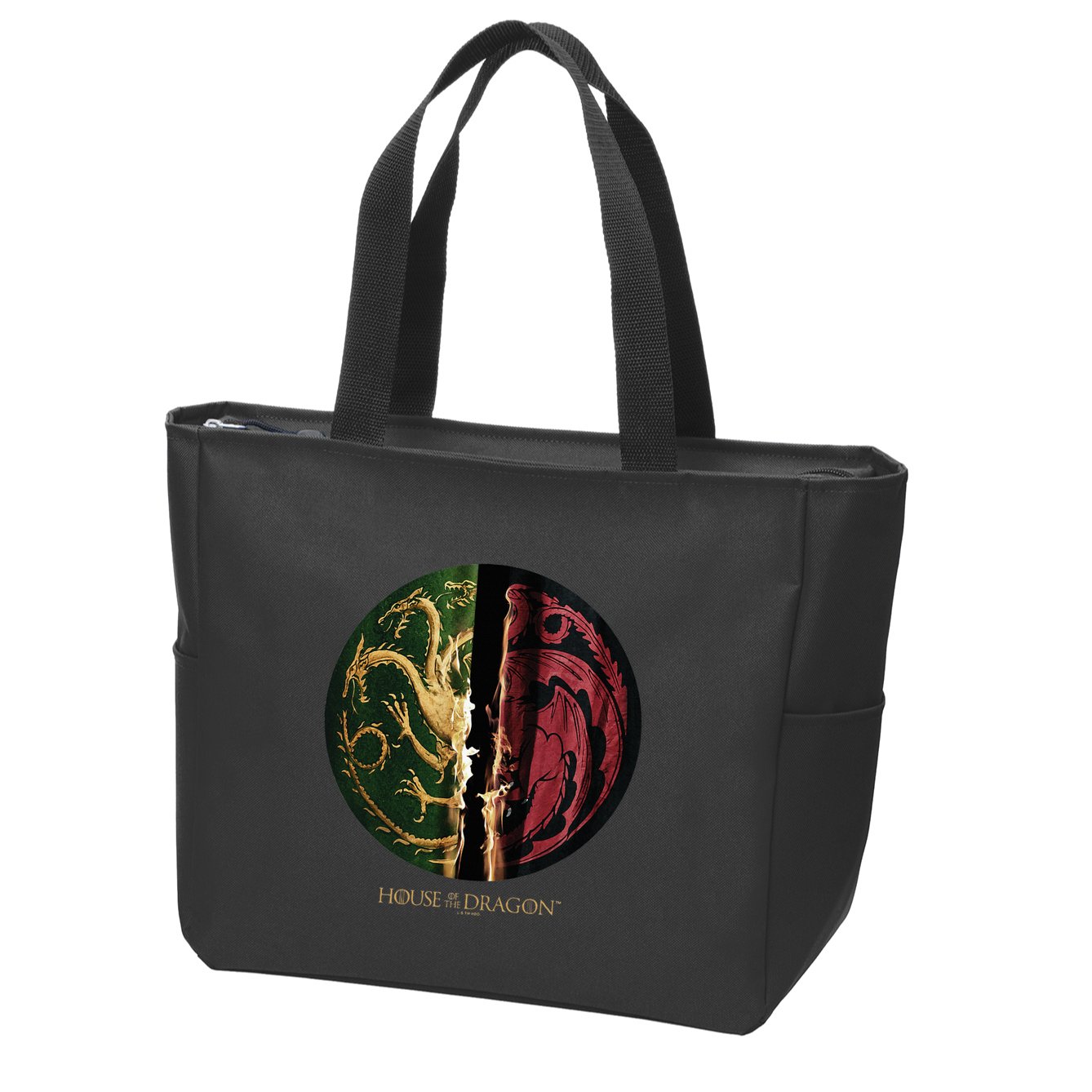 H.O.U.S.E Of The Dragon Green Vs Black H.O.U.S.E Targaryen Emblem Zip Tote Bag