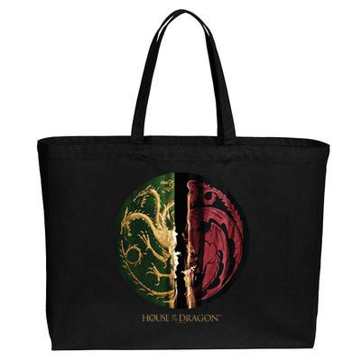 H.O.U.S.E Of The Dragon Green Vs Black H.O.U.S.E Targaryen Emblem Cotton Canvas Jumbo Tote