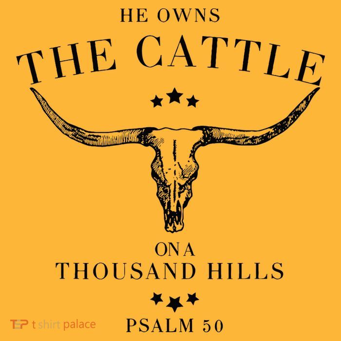 He Owns The Cattle On A Thousand Hills Pom Pom 12in Knit Beanie
